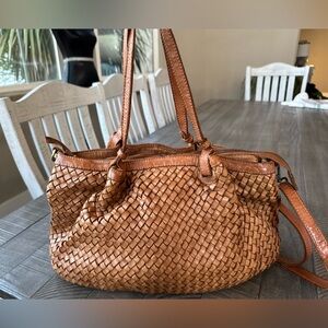 Braided Boho Woven Leather Purse Handbag - Crossbody - Shoulder Bag